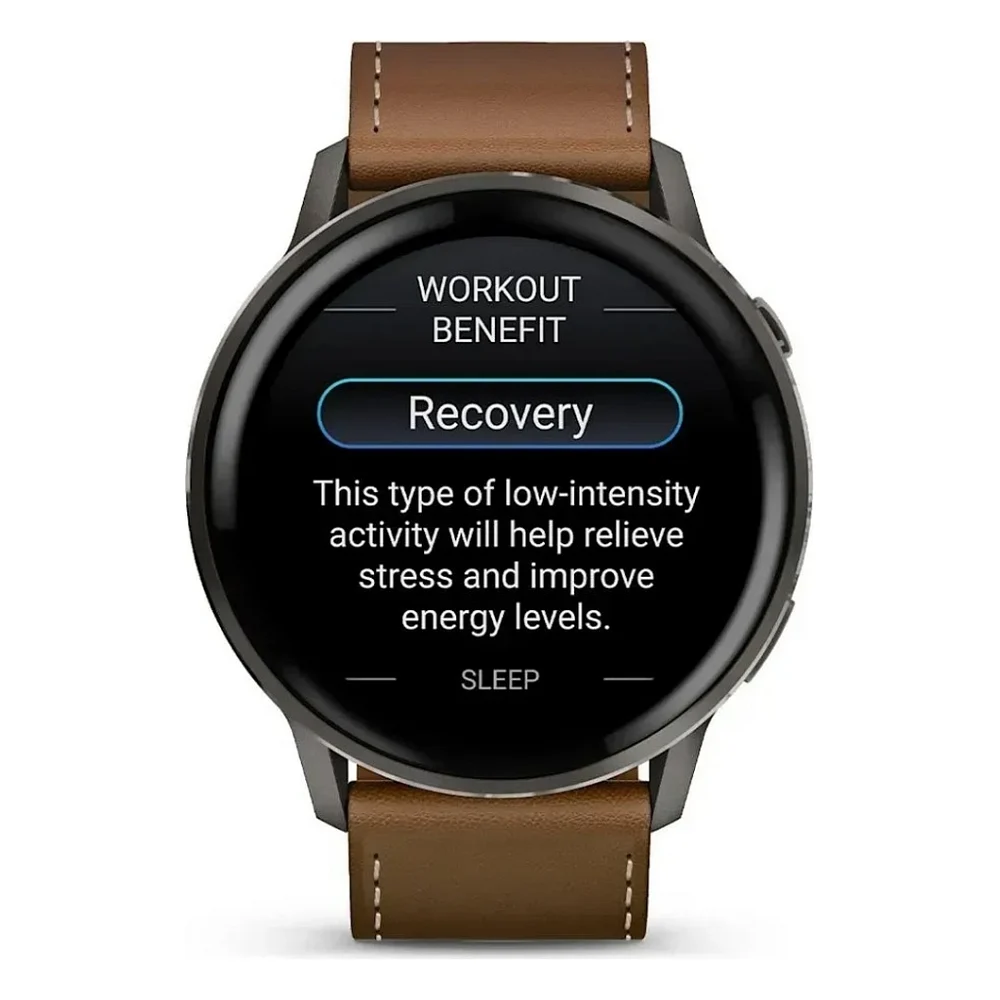 Смарт-годинник Garmin Venu 4 45 mm Slate with Brown Leather Band (010-03014-03) — фото 9