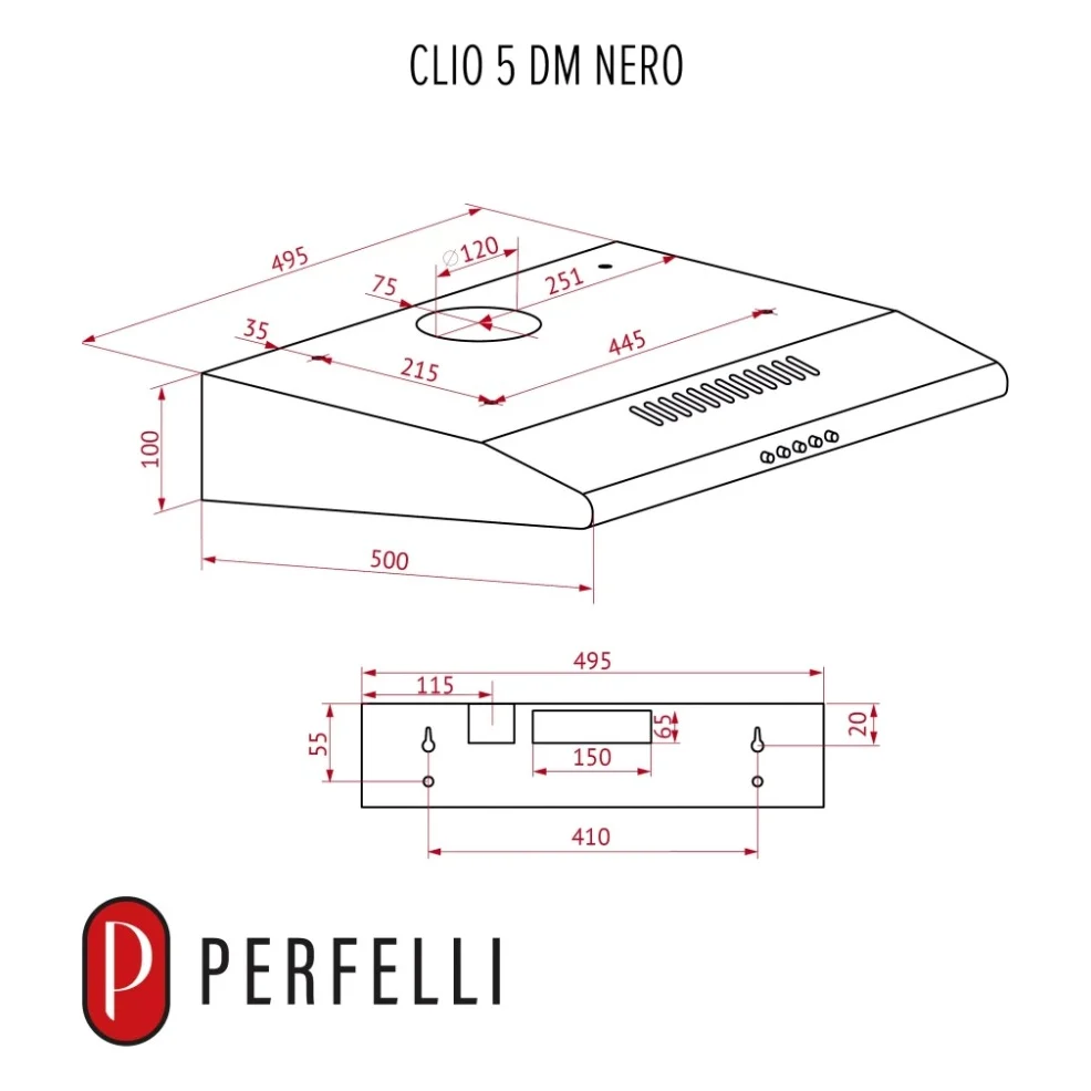 Витяжка кухонна Perfelli CLIO 5 DM NERO — фото 11