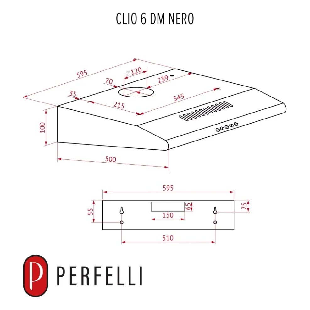 Витяжка кухонна Perfelli CLIO 6 DM NERO — фото 11