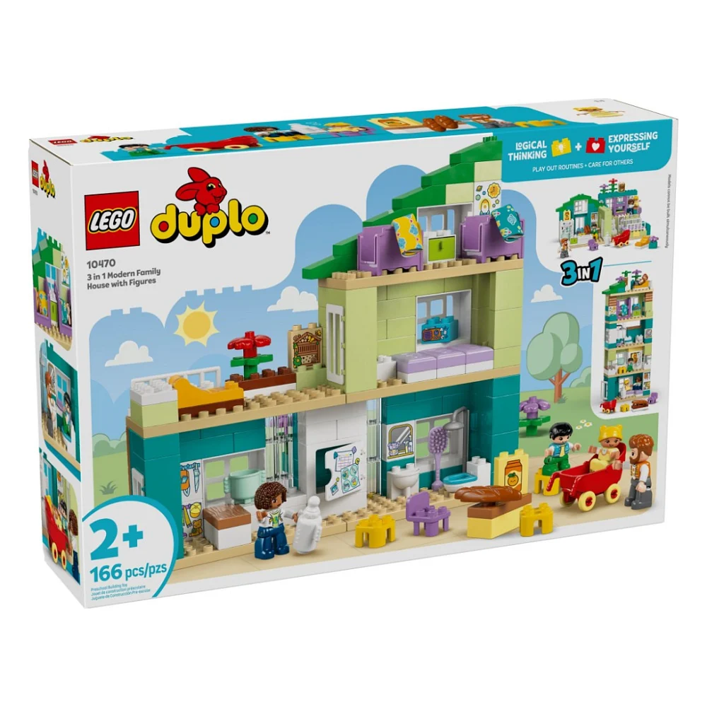 Конструктор LEGO DUPLO Town Сучасний родинний будинок із фігурками 3 в 1 (10470)