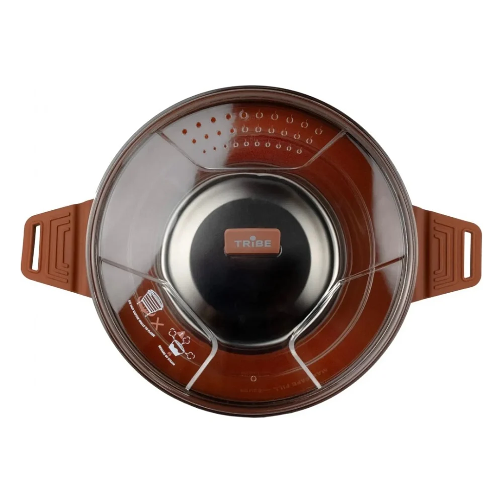 Котел туристичний Tribe Collapsible Pot 2,5 л силіконовий brown (T-FF-0025-brown) — фото 4
