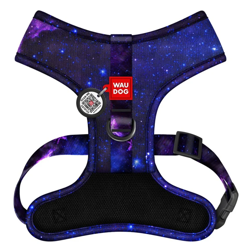 Шлея для собак WAUDOG Mesh дихаюча з QR адресником "NASA21" XS (232-0148)