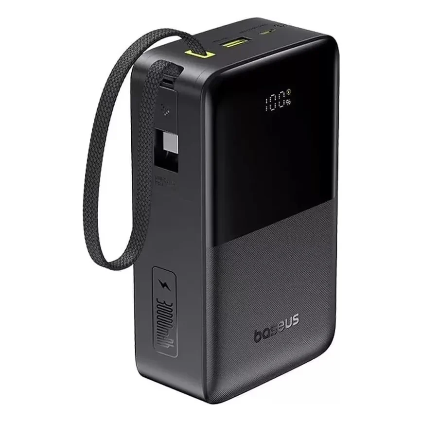 Батарея універсальна Baseus EnerFill FC51 Bipow2 Pro 30000mAh 22.5W build-in cable USB-C Black (E0028100)
