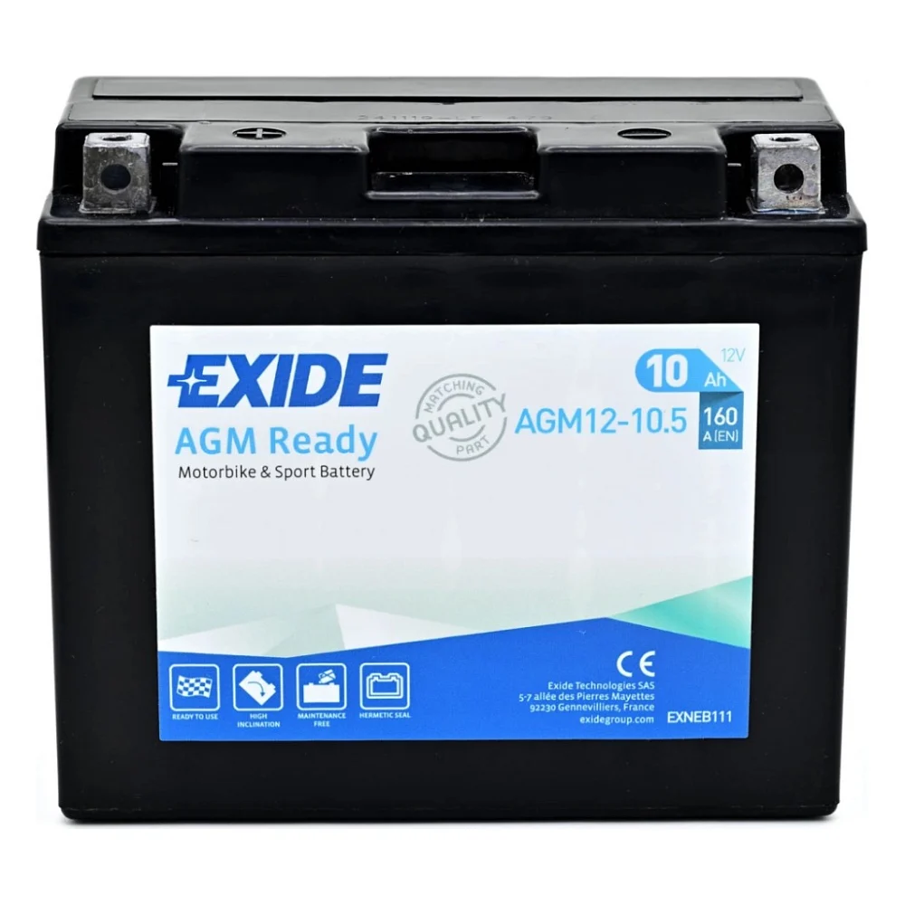 Акумулятор автомобільний EXIDE Ready AGM 10Ah (+/-) (160EN) (AGM12-10.5)