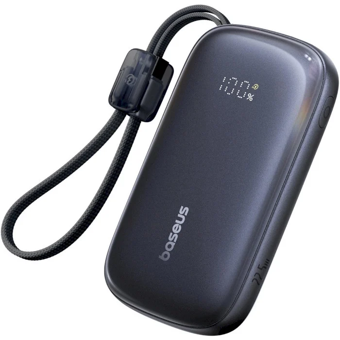 Батарея універсальна Baseus EnerFill FC21 Qpow 3 Ultra Digital Display with detachable cable 20000mAh 22.5W Cosmic Black (E0027M00)