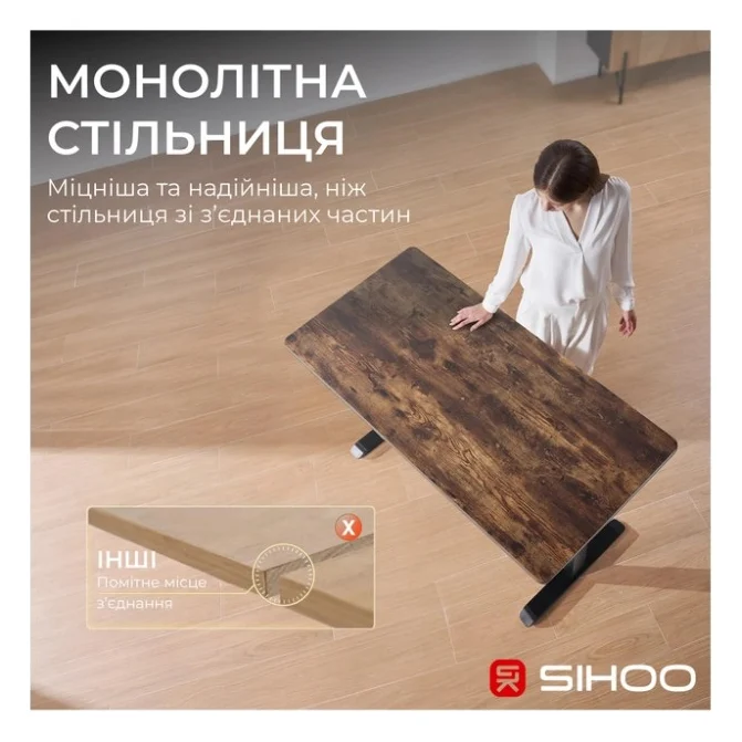 Комп'ютерний стіл Sihoo D03 Walnut/Black (D03-104/D03-108) — фото 10