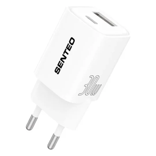 Зарядний пристрій Senteo S-04 Version1 1USB-C+1USB-A  PD 30W/18W QC3.0 White