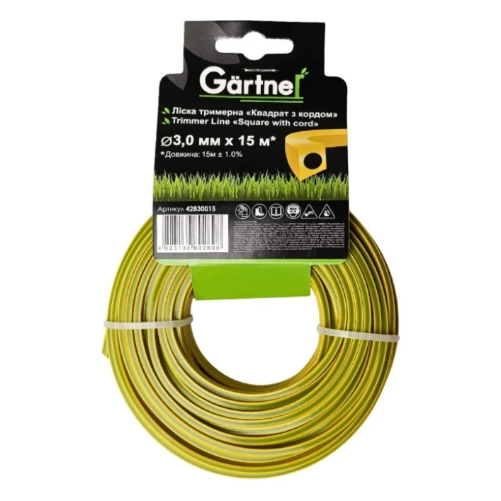 Жилка косильна Gartner "Квадрат з кордом" 3,0 мм ? 15 м (42830015)