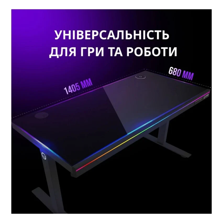 Комп'ютерний стіл Lorgar PRO 80G Glass Black (LRG-DP80G) — фото 9