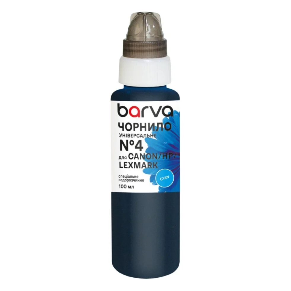 Чорнило Barva Canon/HP/Lexmark 4 100 мл, unsversal, cyan (CU4-472e)