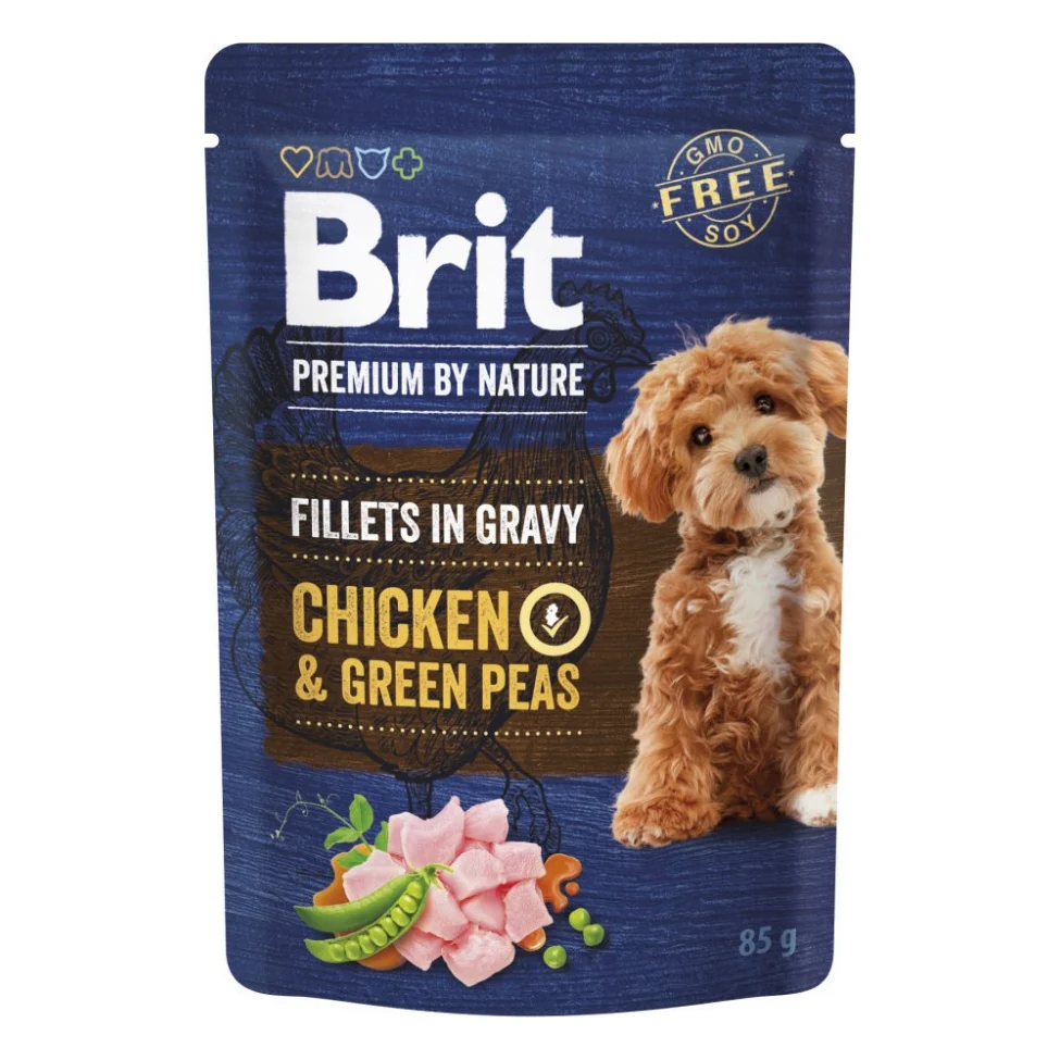 Вологий корм для собак Brit Premium Fillets in Gravy Multipack для малих порід філе в соусі Мультипак 12 шт х 85 г (8595602572472) — фото 2