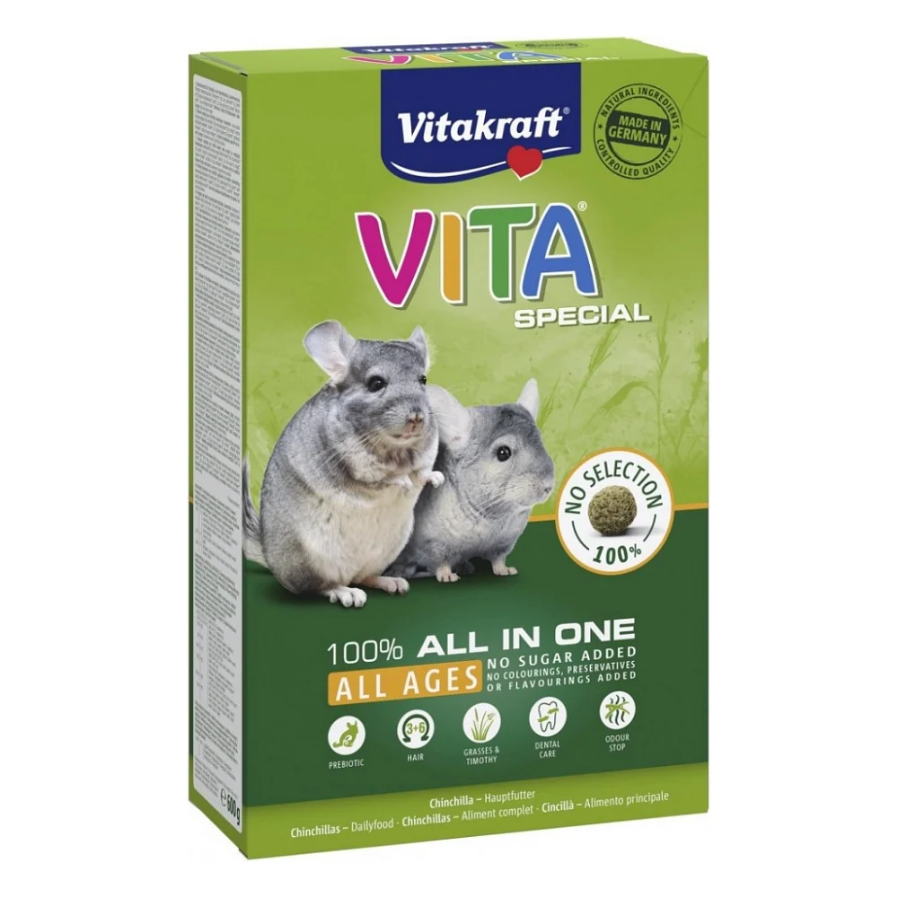 Корм для гризунів Vitakraft Premium Menu Vital для шиншил 600 г (4008239258472)