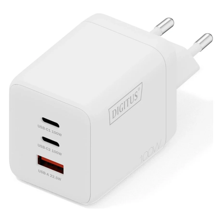 Зарядний пристрій Digitus 2xUSB-C + 1xUSB-A GaN 100W (DA-10304)