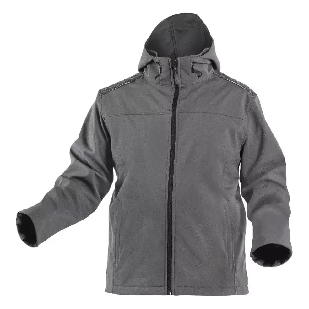 Куртка робоча Hoegert INN HT5K254-2XL з капюшоном SoftShell 94% поліестер/6% еластан графіт, 2XL (56) (HT5K254-2XL)