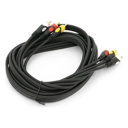 Кабель мультимедійний 3xRCA M to 3xRCA M 3.0m black Voltronic (YT-3хRCA(M)/3хRCA(M)-3.0P)