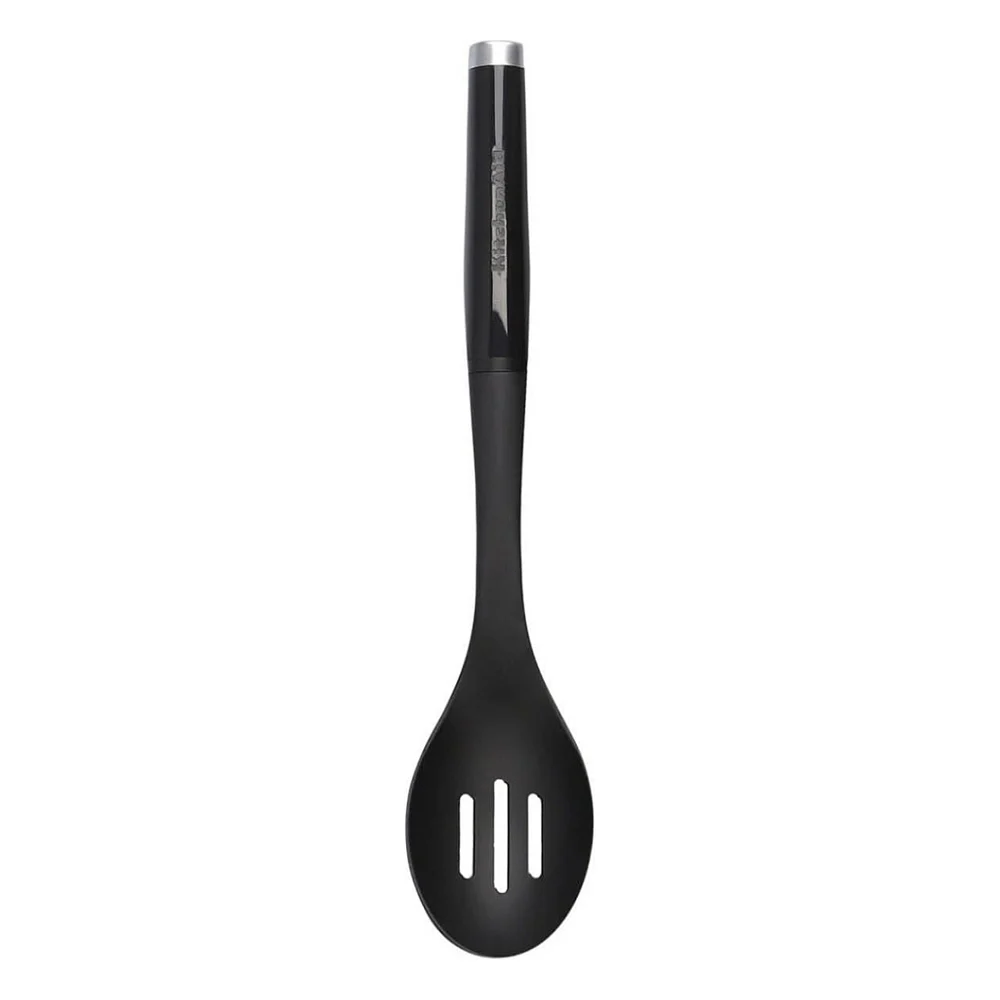 Ложка кухарська KitchenAid Classic для сервірування з прорізами 34 см чорний (KCG004OHOBE)