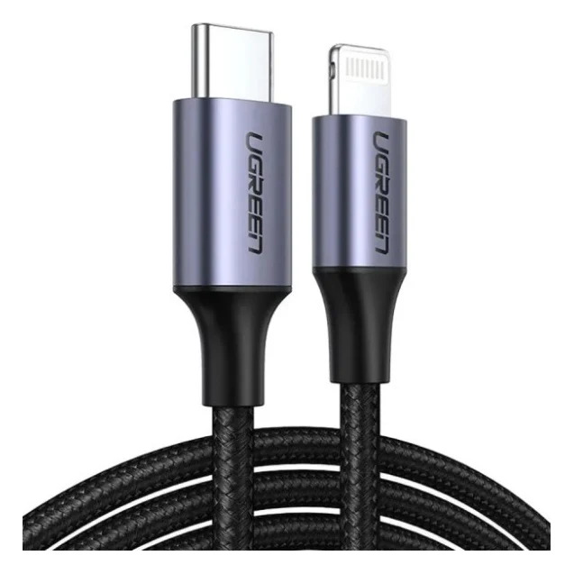 Дата кабель USB-C to Lightning 1.0m 3A 60W US304 black Ugreen (60759)