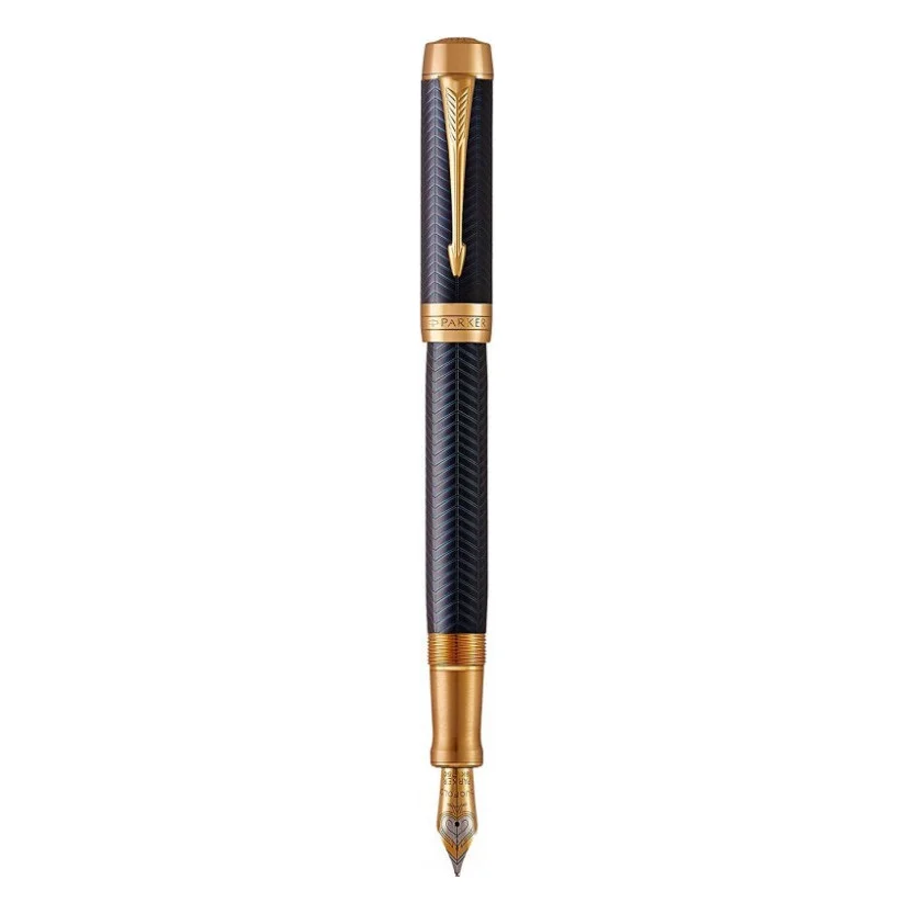 Ручка пір'яна Parker DUOFOLD Prestige Blue Chevron GT  FP18-C F (96 001)