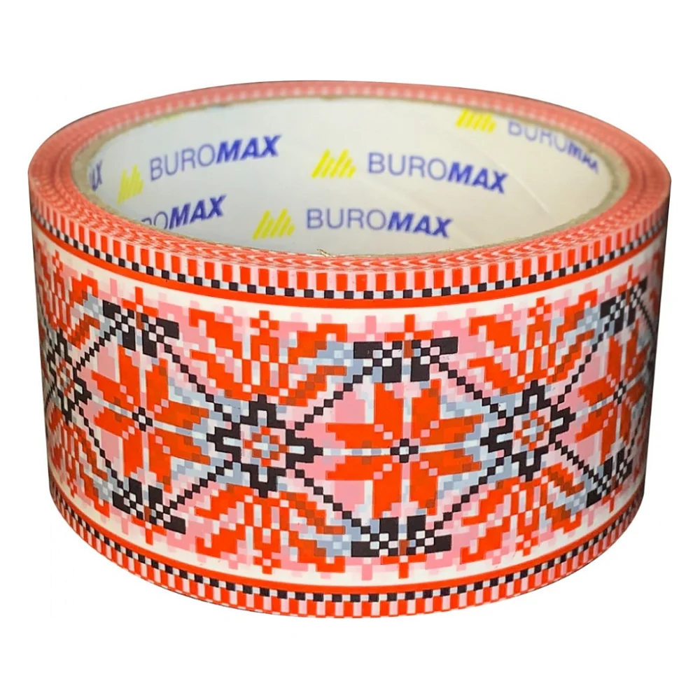 Скотч Buromax Вишиванка 48 мм х 35 м Червона (BM.7007-69)