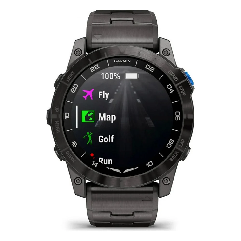 Смарт-годинник Garmin D2 Mach 2, 47mm, Saph, Bare Ti/Blk w/LthrBd, GPS (010-02904-31) — фото 9