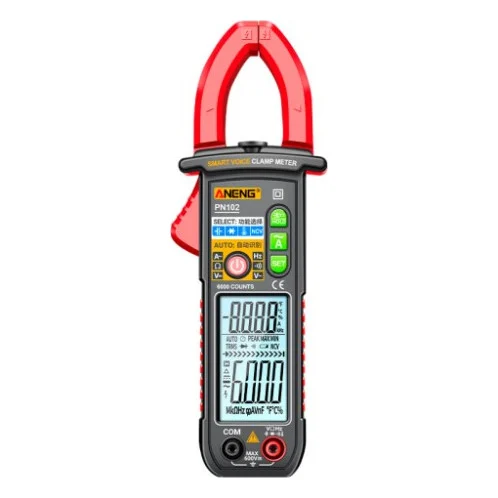 Токові кліщі ANENG PN102 V (AC/DC), A (AC), ?, C, Hz (NCV). Data Hold, продзвонювання, тест діодів, підсвічування. (PN102) — фото 5