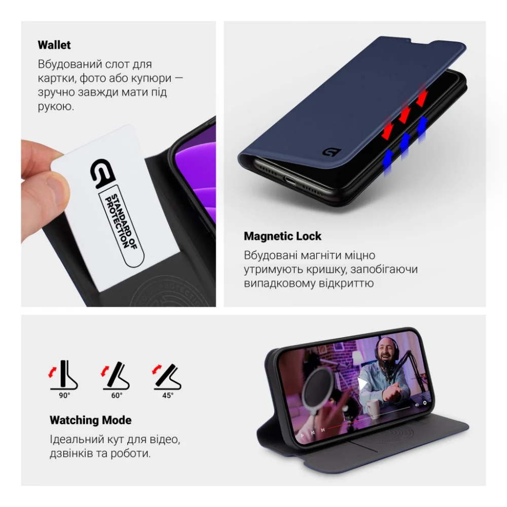 Чохол до мобільного телефона Armorstandart OneFold Case Xiaomi Redmi Note 15 4G Dark Blue (ARM89982) — фото 4