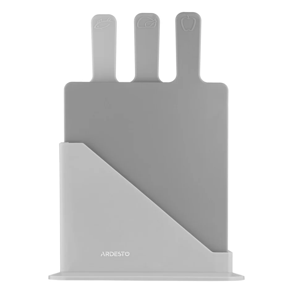 Дошка для нарізання Ardesto Fresh, Набір 3шт, 24.1х33х7.9см, сірий (AR1403GRB) — фото 3