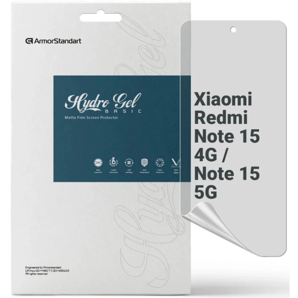 Плівка захисна Armorstandart hydrogel Matte Xiaomi Redmi Note 15 4G / Note 15 5G (ARM89628)