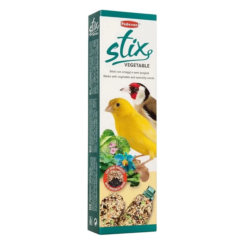 Ласощі для птахів Padovan Stix Vegetable для канарок 80 г (8001254003450)
