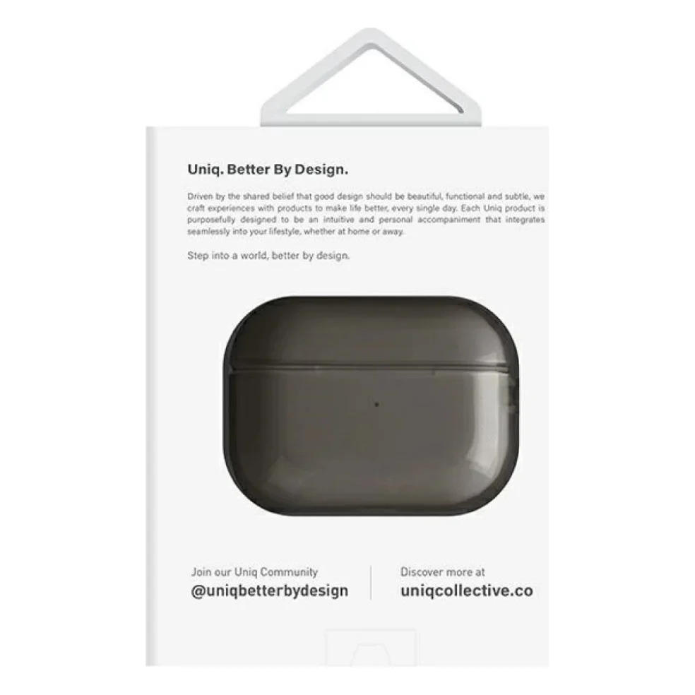 Чохол для навушників Uniq Glase AirPods Pro 2 gen Glossy Smoke (8886463683590) — фото 4