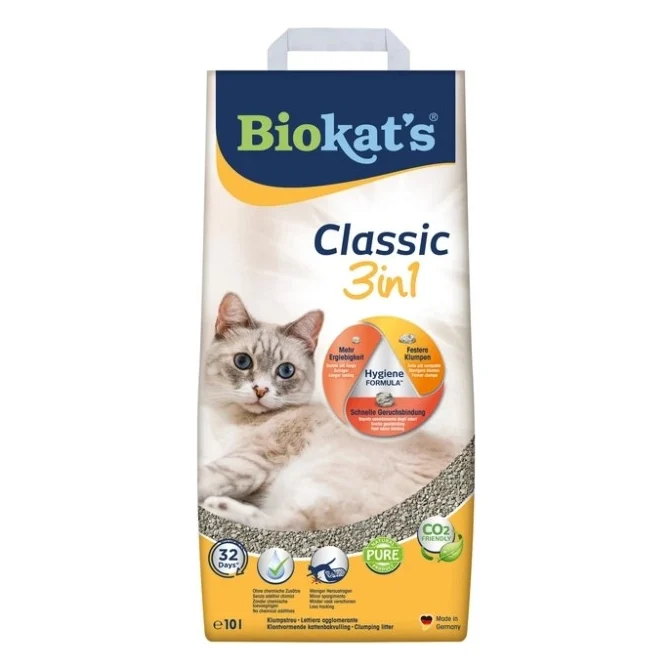 Наповнювач для туалету Biokat's Classic 3in1 бентонітовий 10 л (4002064614458)