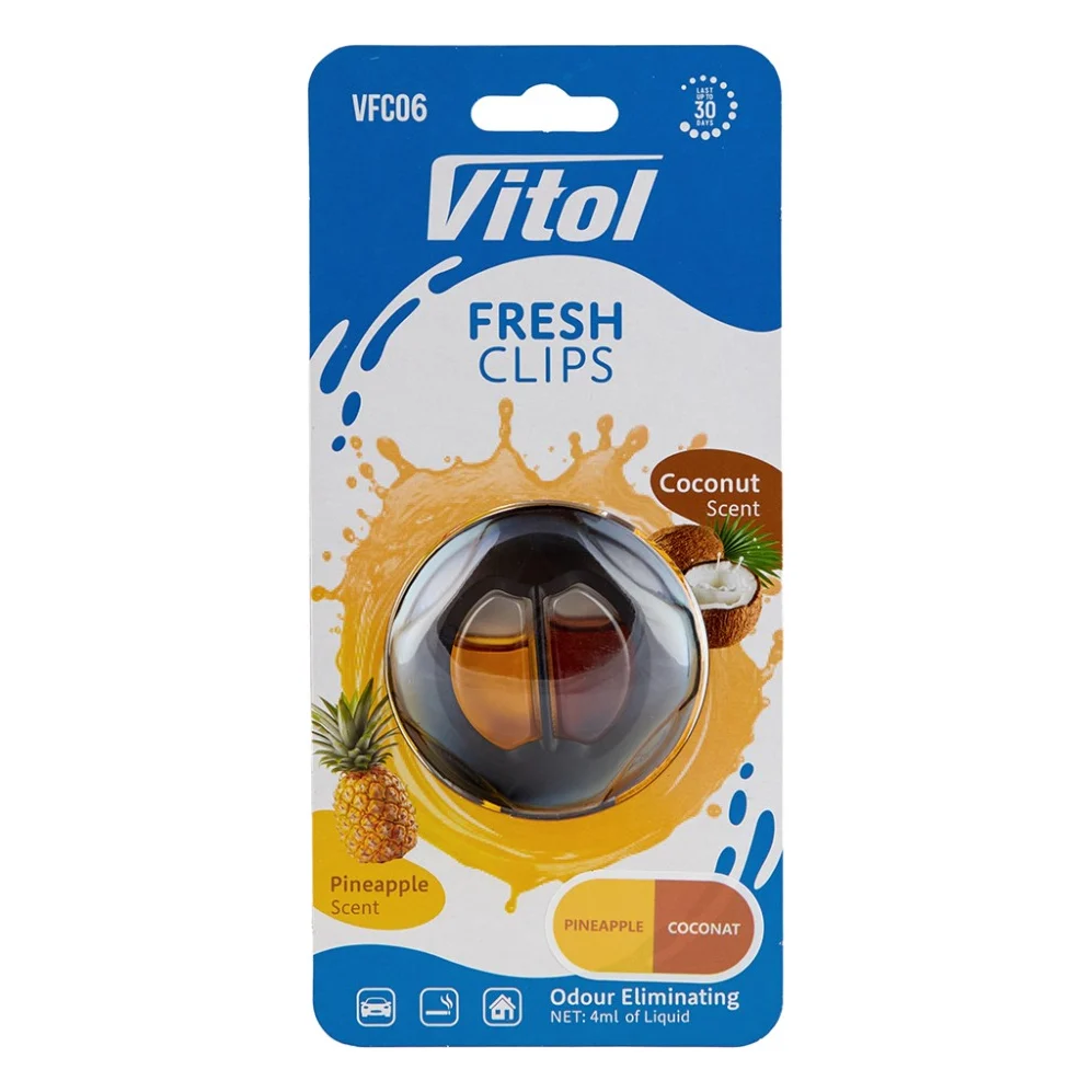 Ароматизатор для автомобіля VITOL Fresh Clips Pineapple+Coconat (VFC06)