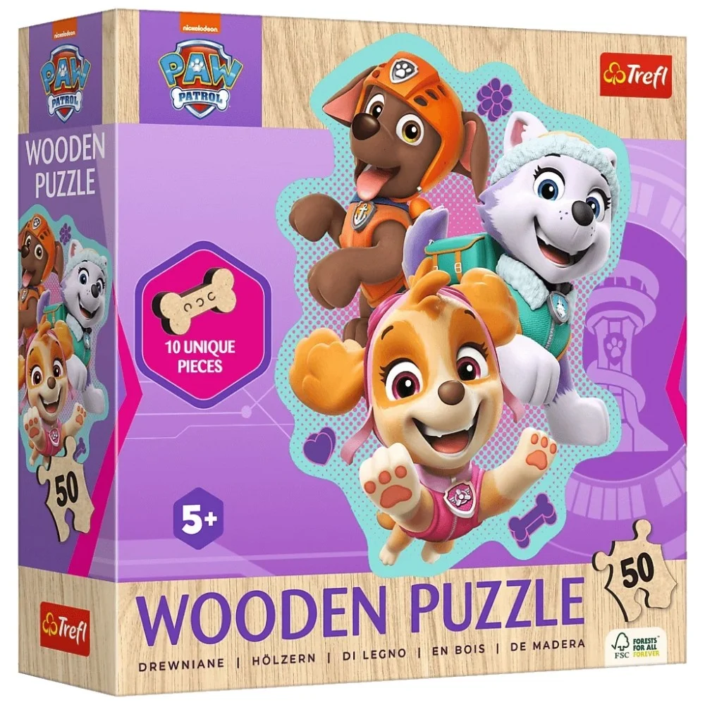 Пазл Trefl Wooden Весела компанія цуценят, 50 елементів (5900511202588)