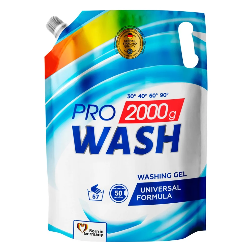 Гель для прання Pro Wash Універсальний Дой-пак 2 кг (4260637722096/4823128000938)