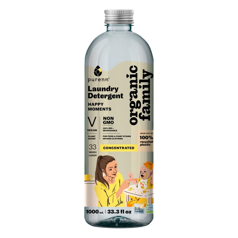 Гель для прання Purenn Organic Family Happy Moments для дитячих речей з Ромашкою 1 л (4751024880463) — фото 2