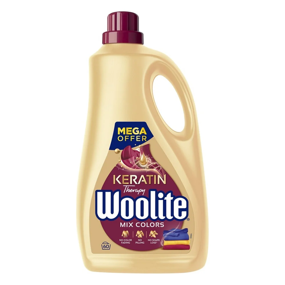 Гель для прання Woolite Для кольорових тканин З кератином 3.6 л (5900627090512)