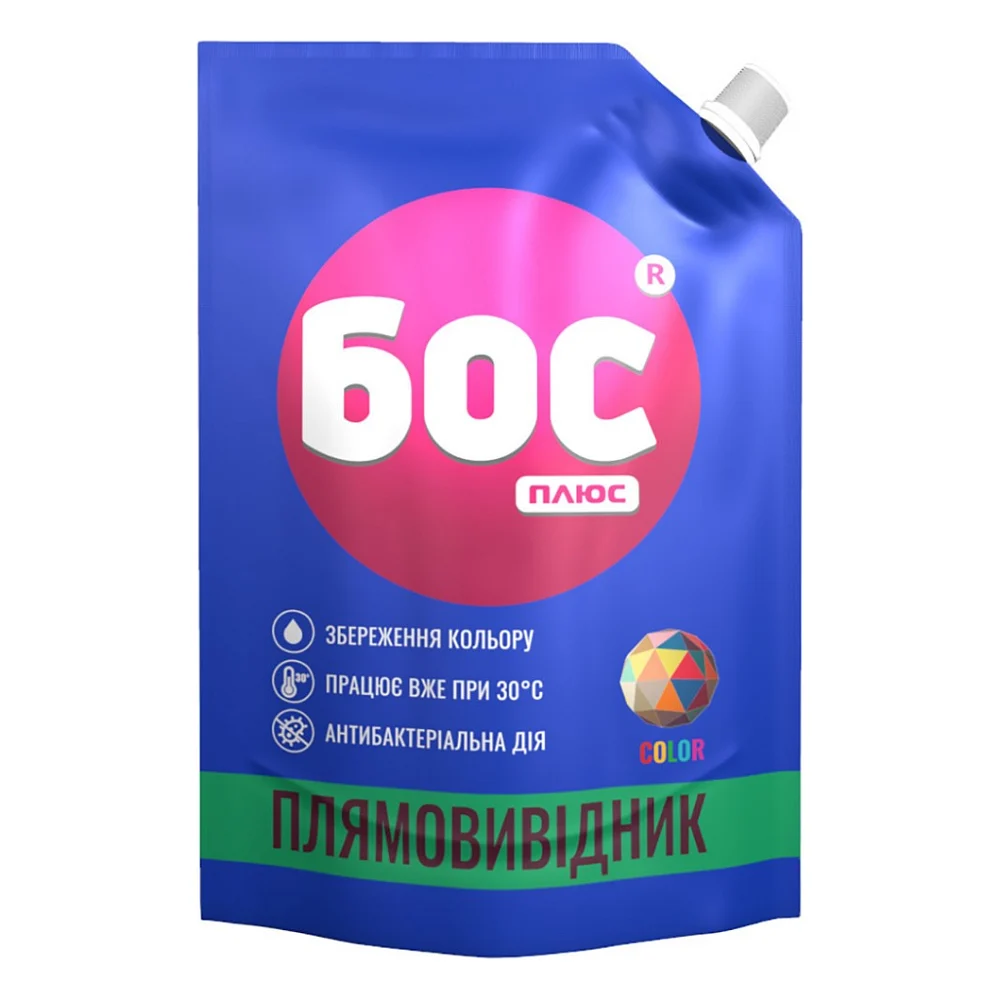 Засіб для видалення плям БОС плюс Color гель кисневий для кольорових тканин 500 мл (4823015909238)