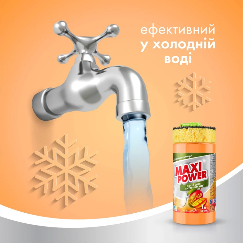 Засіб для ручного миття посуду Maxi Power Манго 1 л (4820204702076) — фото 5