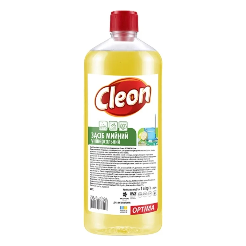 Засіб для миття підлоги Cleon Універсальний Лимон 1 л (4820289450145)