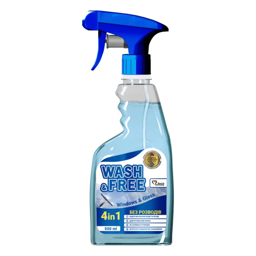Засіб для миття скла Wash&Free спрей 500 мл (4823128001225)