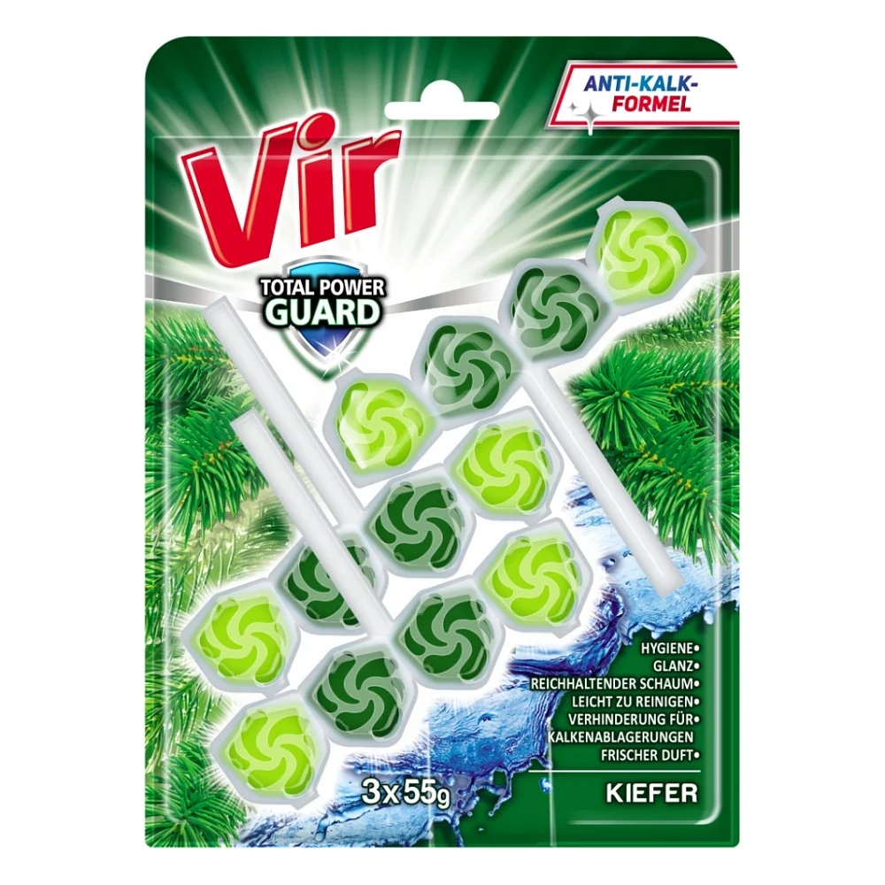 Туалетний блок Vir Total Power Guard Хвоя 3x55 г (3801003002186)