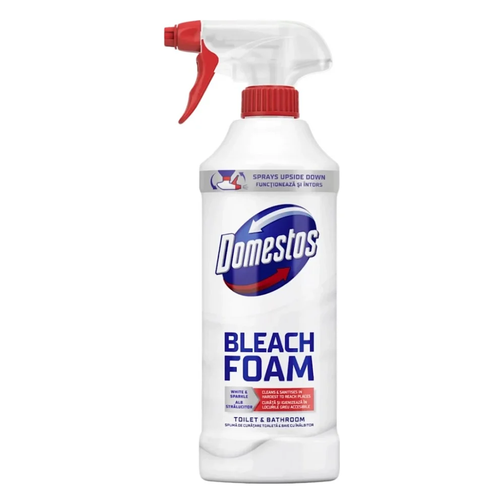 Піна для чищення ванн Domestos Відбілювання та блиск 435 мл (8720181659461)