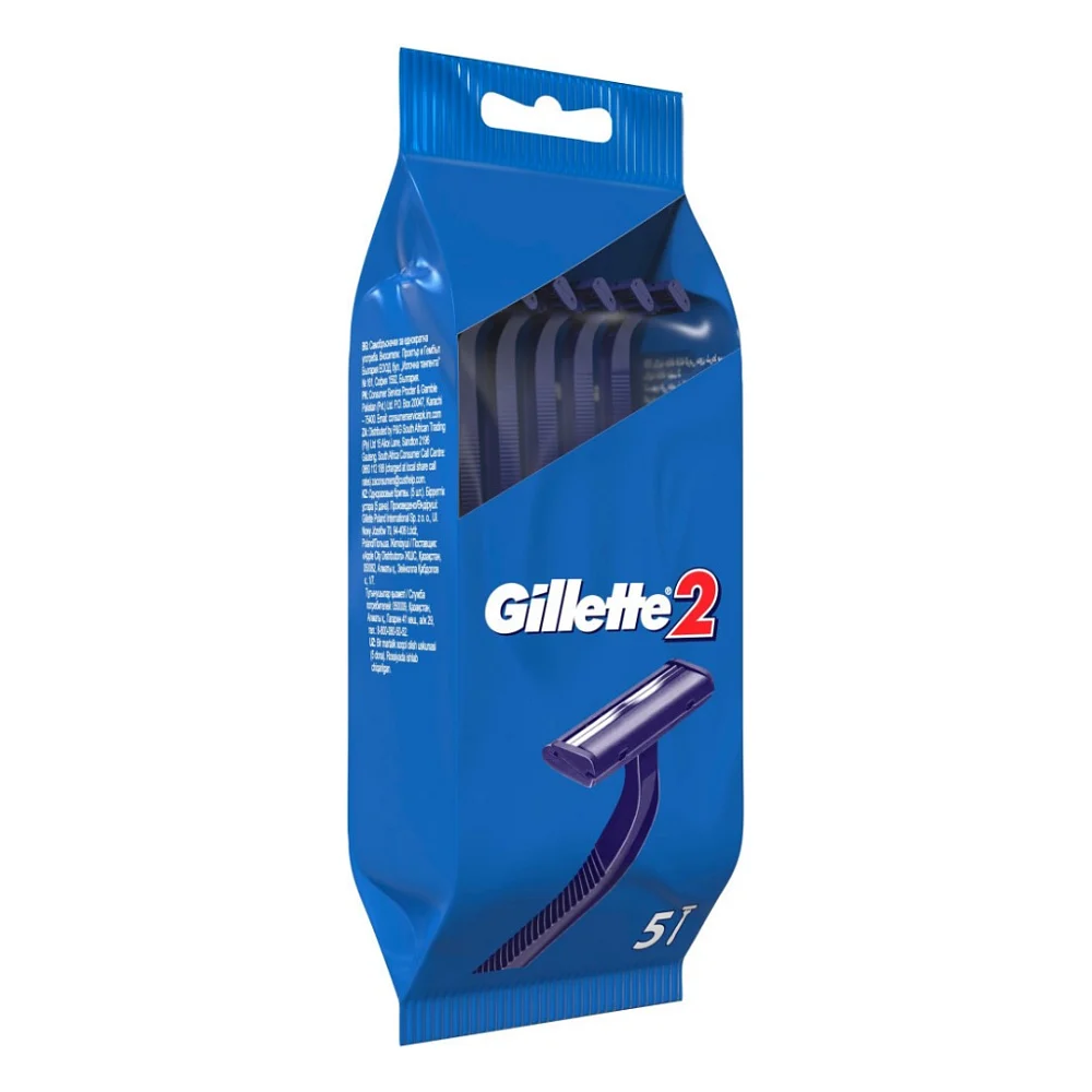 Бритва Gillette 2 одноразова 5 шт. (3014260282684/3014260287030) — фото 2