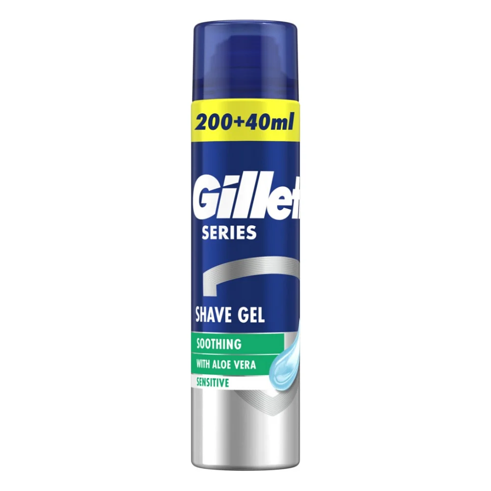 Гель для гоління Gillette Series Soothing для чутливої шкіри з алое вера 240 мл (7702018982011)