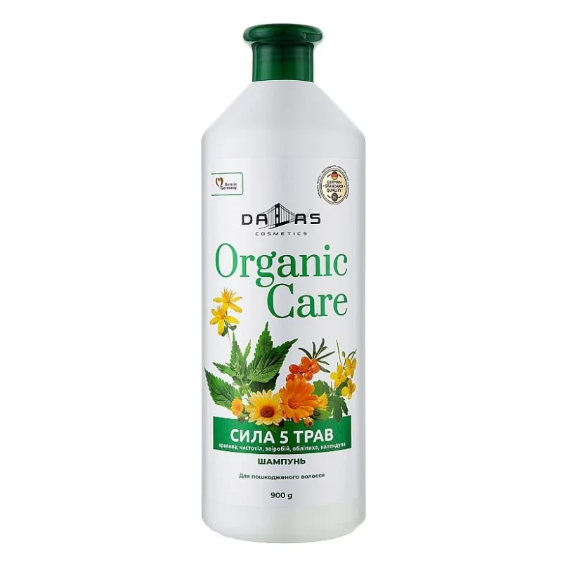 Шампунь Dalas Cosmetics Organic Care Сила 5 трав Для пошкодженого волосся 900 г (4823128000044)