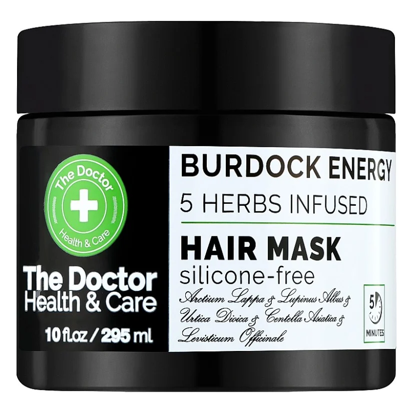 Маска для волосся The Doctor Health & Care Burdock Energy 5 Herbs Infused Реп'яхова сила 295 мл (8588006042542)