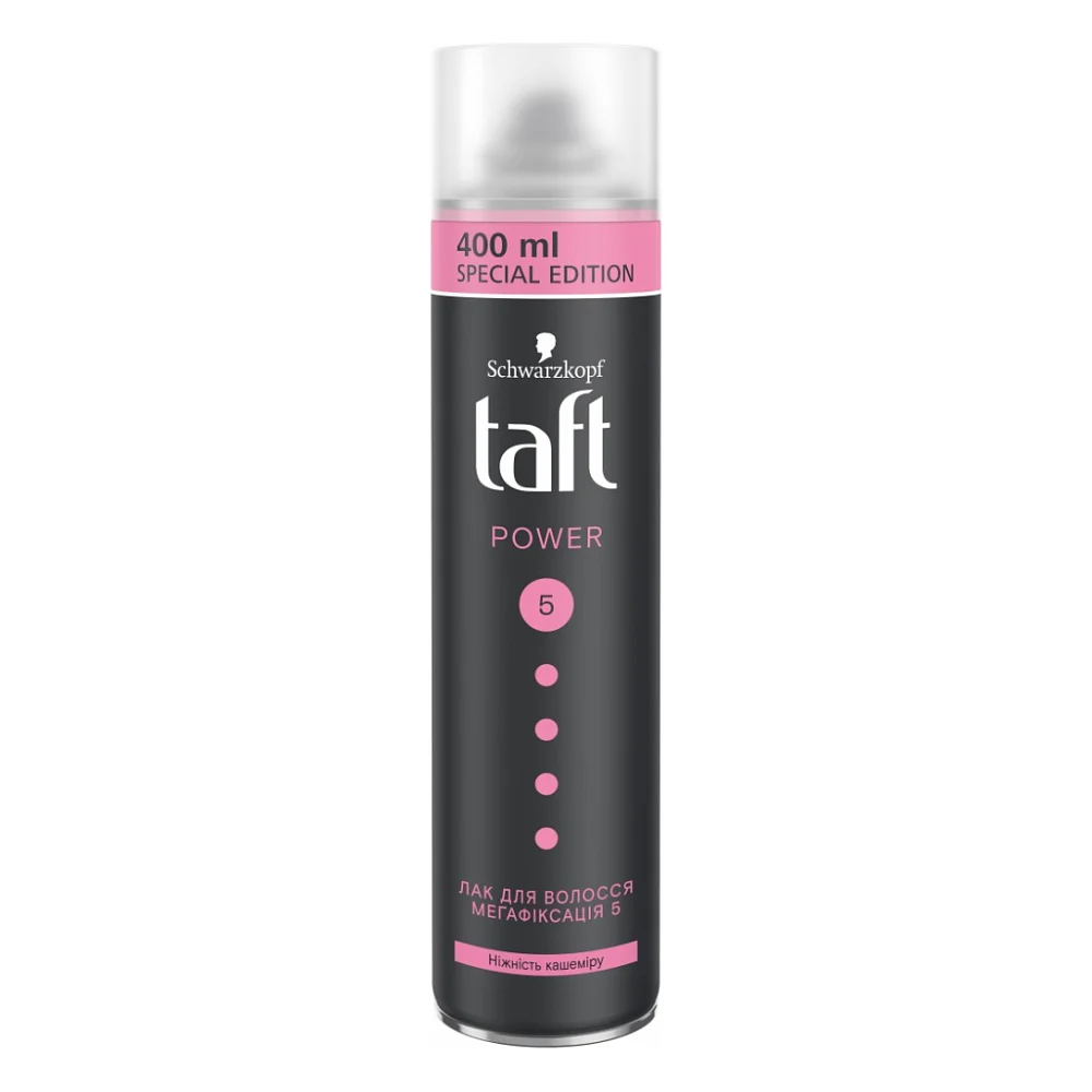 Лак для волосся Taft Power Ніжність кашеміру Мегафіксація 5 400 мл (4015001003451)