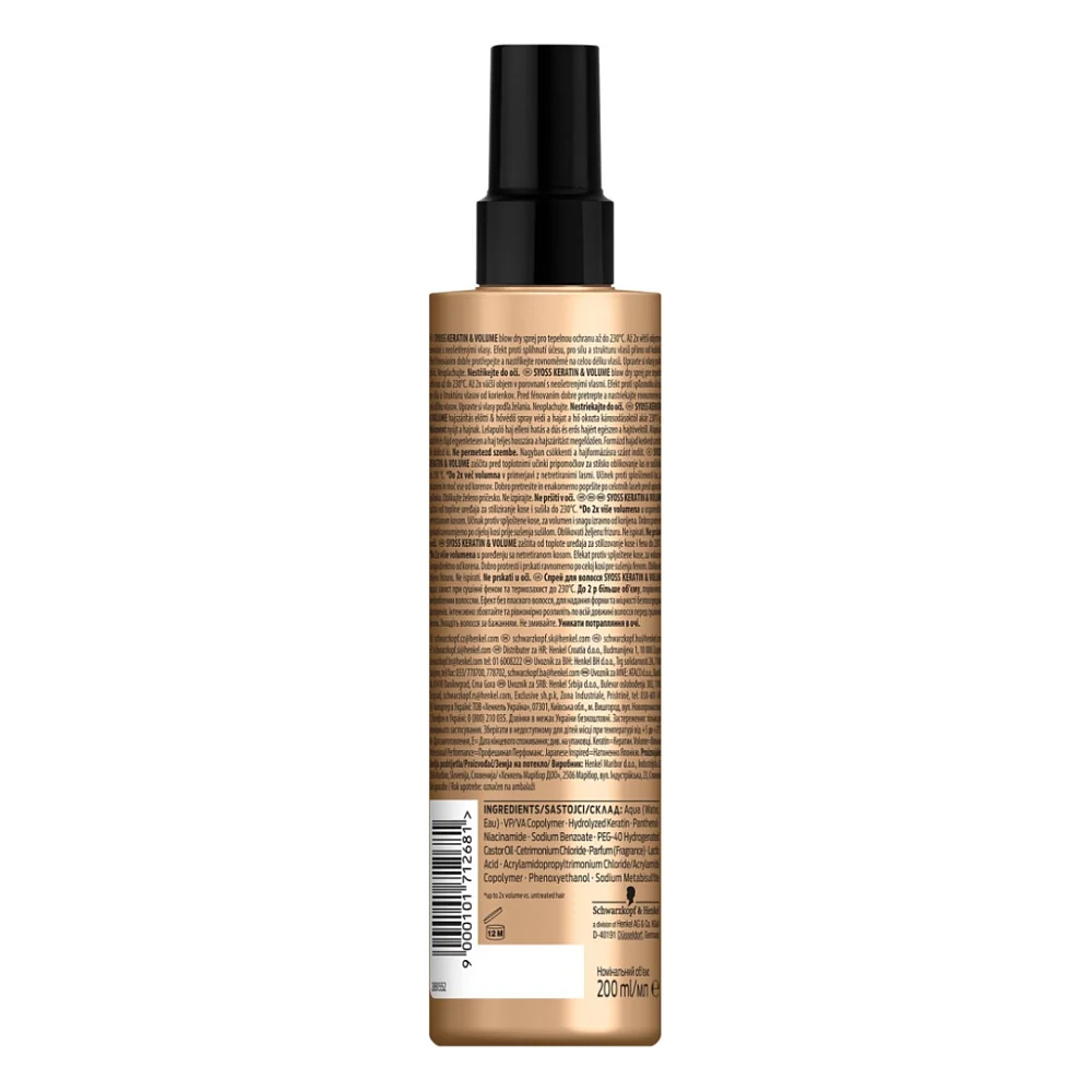 Спрей для волосся Syoss Keratin & Volume Захист при сушінні феном 200 мл (9000101712681) — фото 5