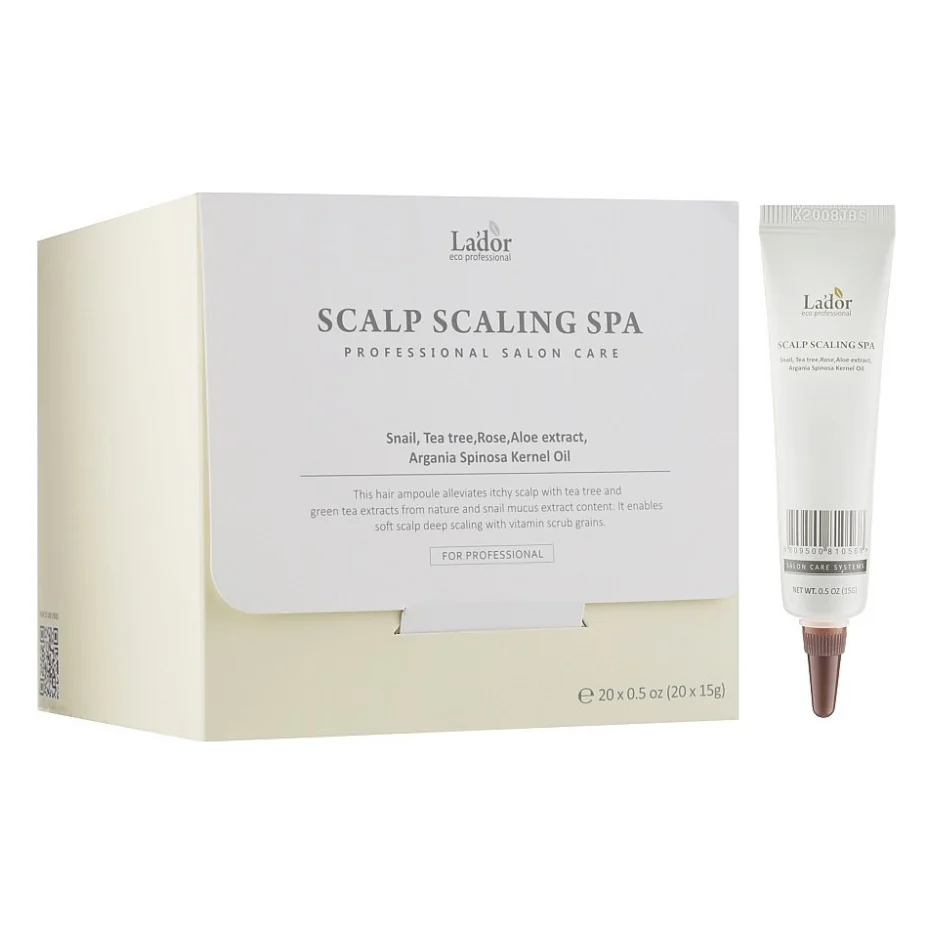 Сироватка для волосся La'dor Scalp Scaling Spa Hair Ampoule Сироватка-пілінг для шкіри голови 20 x 15 г (8809500811718)