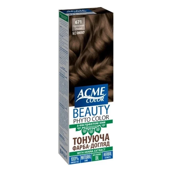 Фарба для волосся Acme Color Beauty Phyto 671 - Горіховий (4823115501929)